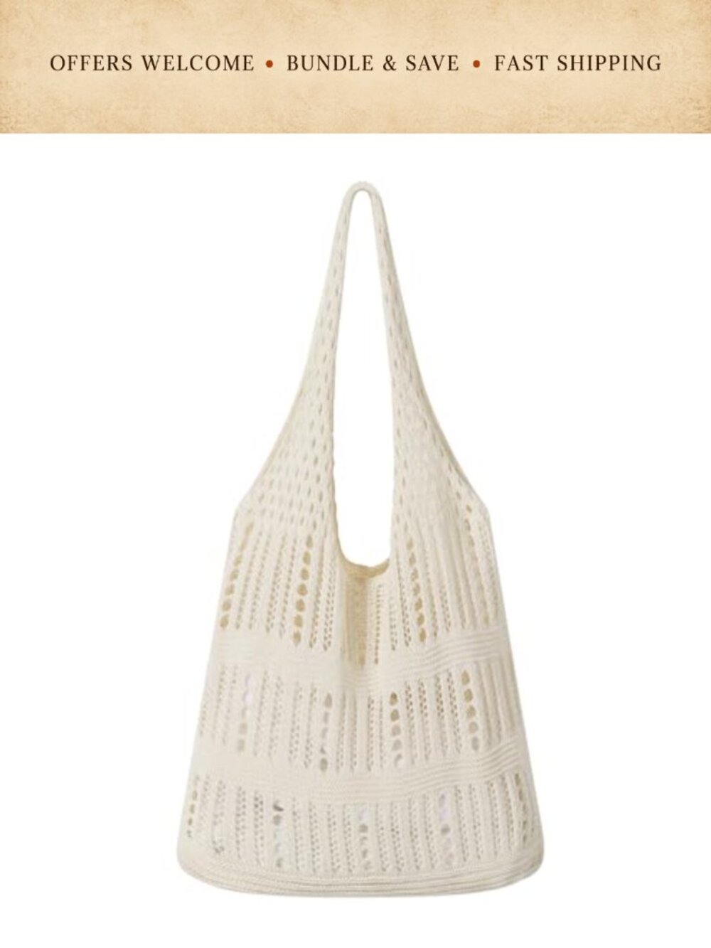 Crochet Beach Mesh Tote Bag Womens Shoulder Handbag Foldable Hobo
